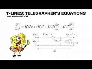 T-Lines: Telegrapher's Equations and Wave Equation (Voltage) on a T-Line