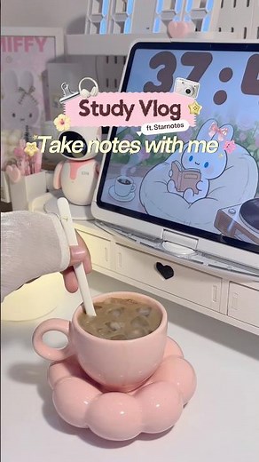 Study vlog🎀 take notes with me✍🏻 #studywithme #studyvlog #shorts