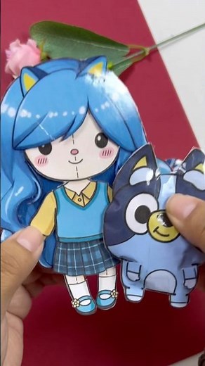 Lila y su cosplay de Bluey #bluey #art #blueyyburrikiki