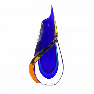 Flatus Large Blue Vase with Morrisa