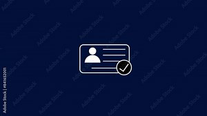 Identity Icon Animation. ID Card icon. Identification cards outline icon.