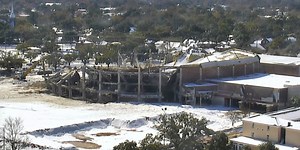 Arena roof collapses amid historic snowfall along Alabama Gulf Coast
