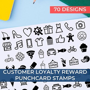 Customizable Loyalty Reward Stamp: Self-inking or Wood Handle for Punch Cards, VIP Programs & Memberships - Etsy