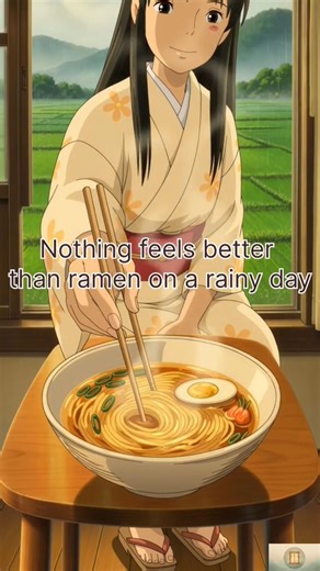 Cozy Rainy Day Ramen 🍜 | Relaxing Anime Cooking | Ghibli Inspired