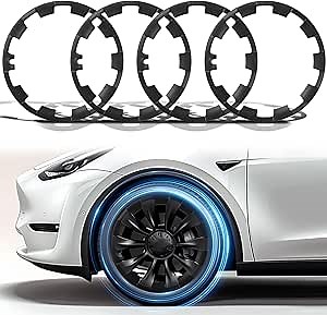 Rim Protector for Tesla Model Y 20 Inches Wheels, Abs Rim Hubcaps Cover Rim Protector for Car Wheels Tesla Model Y 20 Inch Wheel Rim Protectors 4pcs (Black)