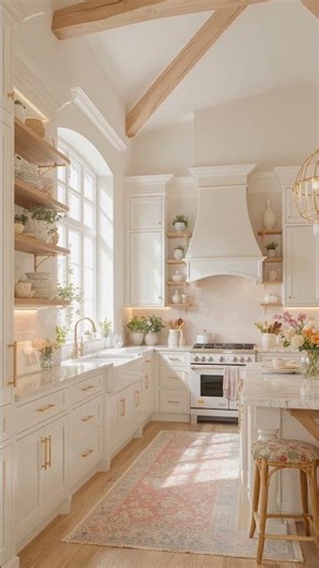 Luxury English Interior Design, Living Room + Kitchen + Dining