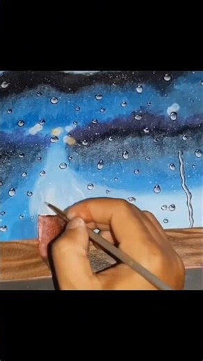 Rain at Night | Raint Painting for Beginners | Easy Acrylic Painting Ideas
