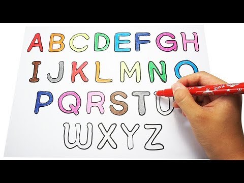 How to draw alphabet letters for kids with colored pencil Drawing A to Z