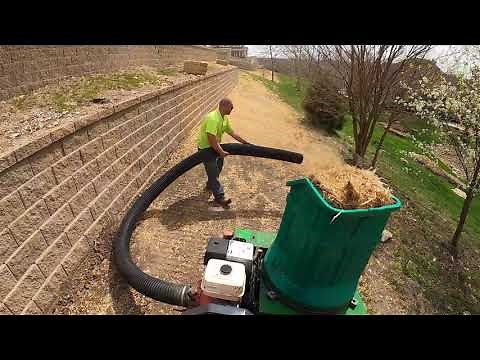 Using straw blower at Rocky Hill