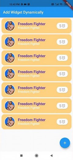 Add dynamic widgets listview