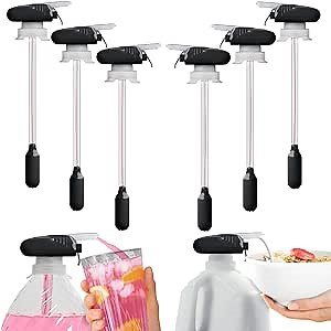 The Magic Tap Automatic Drink Dispenser: Hands-Free Milk, Beverage Dispenser, Drink Dispenser for Fridge Juice, Gifts for Women & Men: 6 Pack Black