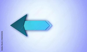 Blue arrow pointing left with a light blue and purple gradient in the middle.