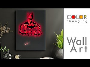 Animated batman neon light + remote, neon sign batman gifts. Unique led lights wall decor, light up