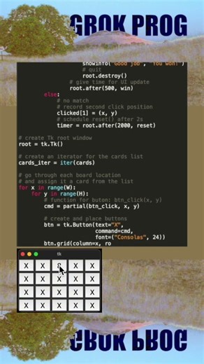 Memory Card Game Using Tkinter - 3 of 3