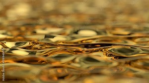 Golden wave background. Gold background. Organic Gold texture. Seamless looping animation