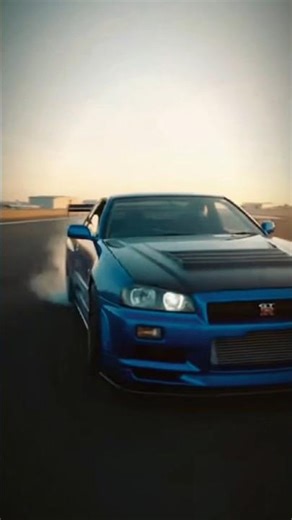 R34 GTR flies down runway and drifts at insane speed 🚗💨 #R34GTR #JDM #Drift #CarShorts #FastCars