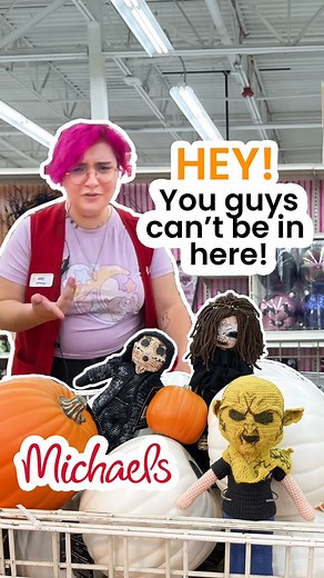 7.4K reactions · 205 shares | The Haunt Dolls heard that Michaels Stores has new Halloween decor and had to go check it out for themselves. Naturally, chaos ensued! Characters - The Witch Dead Man's Farm Haunted House, Imp Mask and Ken - Composite Effects , The Rift Master - Conjured Media | Haunt Dolls | Facebook