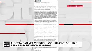 Alberta cabinet minister Jason Nixon's son has been released from the hospital