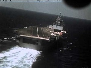 Pilot's View -- Jet Aircraft Carrier Landing