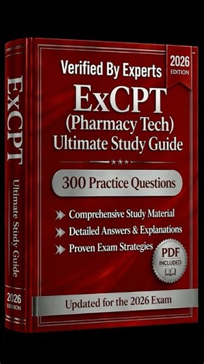 ExCPT Pharmacy Tech Exam 2026 | 300 Questions | New Study Guide | Cheat Sheet | Offline Test Engine