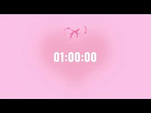 1 hour aura pink timer, pomodoro timer for Study/reading/working. Study with me for 60 minutes