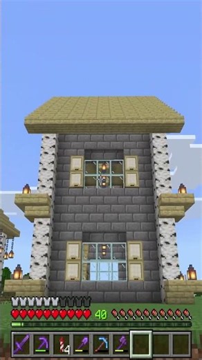 Minecraft Stone Brick And Birch Wood Weaponsmith Villager House Update 6 #mc #minecraft #shorts