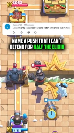 Mega Knight, Pekka + E-Wizz vs 9 elixir 💚