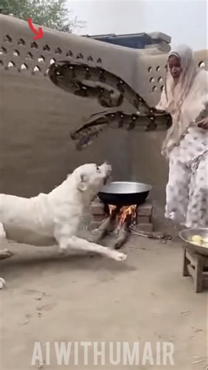 Surprise in the Village Kitchen 😱 Python Appears | Dog vs Python #shorts #giantpython #villagelife