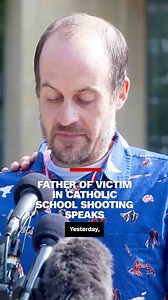 The father of 8-year-old Fletcher Merkel made an emotional statement to the media today. His son was one of the two children killed in the shooting at Annunciation Catholic School. Read more: https://cnn.it/3JD3F6v | CNN International