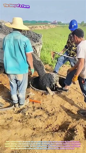 Satisfying Foundation Engineering: Watch Concrete Pour into a Cylindrical Form with Precision! 🏗️🌊