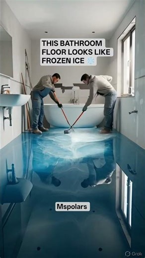 Crystal Ice Epoxy Bathroom Floor Transformation #EpoxyFloor