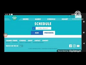 The Universal Kids schedule on its final day on the website.