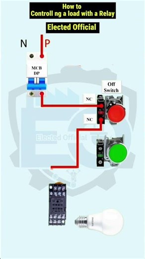 Controll ng a load with a Relay #ElectricalTips #DIYElectric#ElectricProject #HomeElectric#youtube