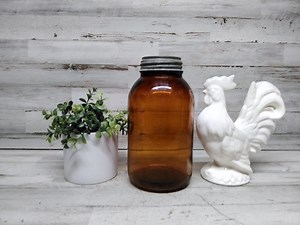 Vintage Duraglas Amber Apothecary Glass Bottle Quart With Zinc Lid / Pharmacy Apothecary Bottle - Etsy Canada
