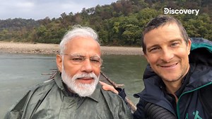PM Modi is all set to enter the Indian wilderness with Bear Grylls. PM Modi welcomes Bear Grylls to Incredible India for an epic adventure of a lifetime. Watch #ManVSWild with Bear Grylls and Prime Minister Modi, on 12 August at 9 PM, only on Discovery. #PMModiOnDiscovery | Discovery Channel India