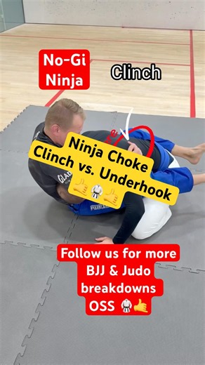 Ninja Choke — two versions: clinch entry and underhook entry. #bjj #judolife #grappling