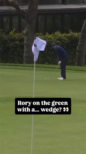 Rory chips over a bunker in the middle of No. 6 green 🤯 what a shot (via Golf Channel) | Golf on CBS