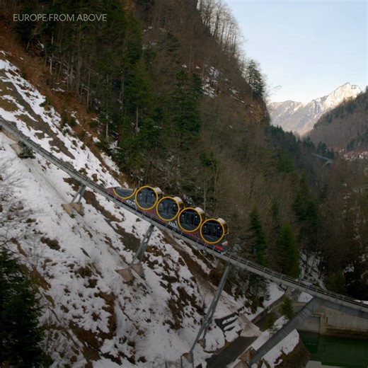 6.1M views · 79K reactions | Choo-choose Stoos, Switzerland to get away from it all. Just know that this train is the only way in or out of the car-free mountain village. ️ #EuropeFromAbove is now streaming on Disney+. | National Geographic Travel | Facebook