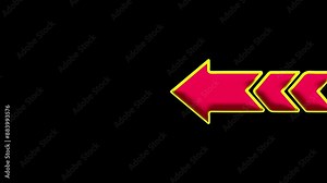 moving arrow pointing to the left. Abstract directional arrow icon animation.