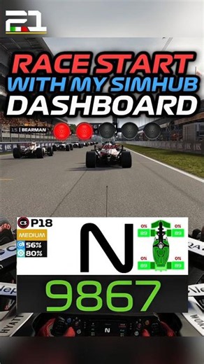 🚥 Race start with my F1 26 SimHub Dashboard! | #SimRacing #F126Game #SimHub #Shorts