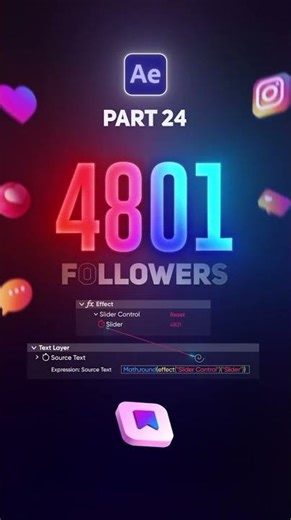 AE Part 24 | Number Counting Animation using 'Slider Control' in Adobe After Effect | #aftereffects