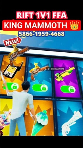 I LEAKED KING MAMMOTH in RIFT 1V1 FFA Secrets - My Map Code: 5866-1959-4668 #fortnite1v1 #rift1v1ffa