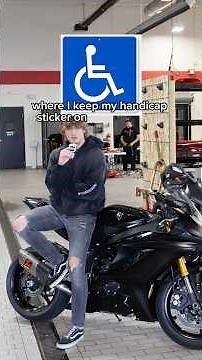Handicap sticker on a motorcycle