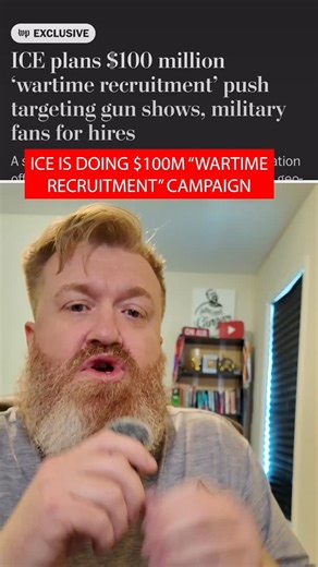 Jolly_Good_Ginger on Instagram: "Details about ICE’s $100M “wartime recruitment” campaign. Wartime???? And who are they recruiting you ask? Red pill bros. This shit is disturbing."