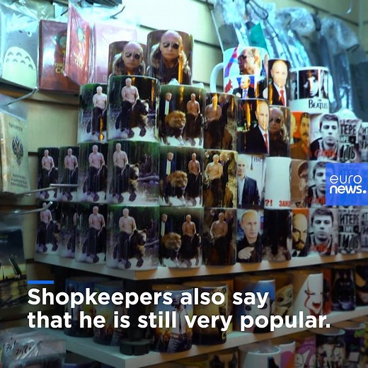 5.4K views · 84 reactions | From Vladimir Putin as a matryoshka doll to him printed on a mug riding a bear, Russia's president - 20 years after he came to power - is still big business for some. | Euronews English | Facebook