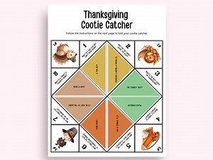 Thanksgiving Cootie Catcher | Printable Riddles Game (instant Download) - Etsy