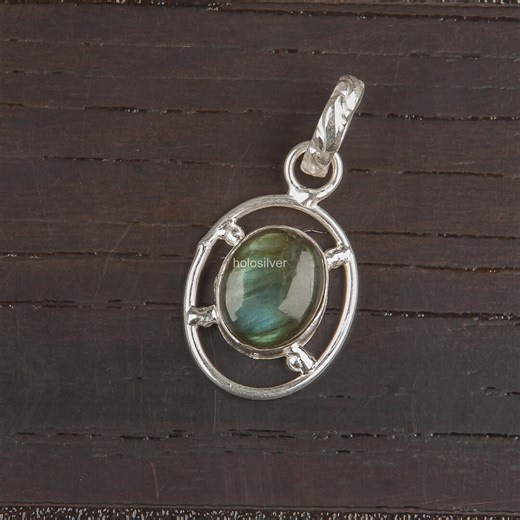 Labradorite Artisan Pendant 925 Sterling Silver GREY Stone Jewelry - Etsy
