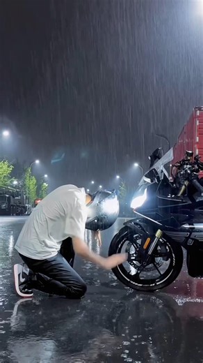 😢💔💔The girl broke up with the bike rider because he was poor.