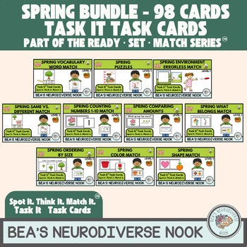 Spring Task Card Bundle | Visual Discrimination | Autism & Special Education