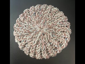 Loom knit a coaster with thinner yarn